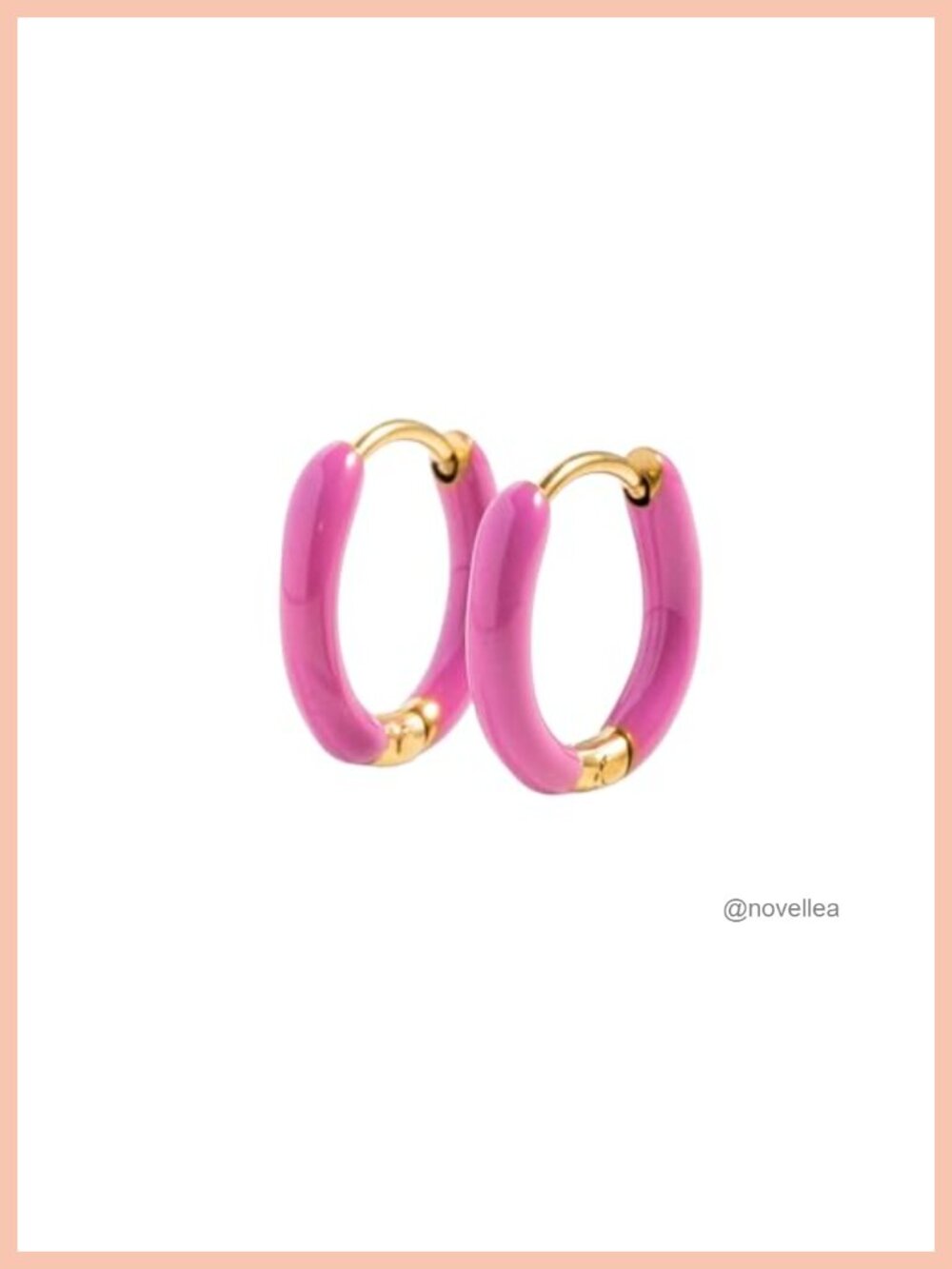 Hypoallergenic Stainless Steel Enamel Huggie Hoop Earrings 18K Gold PVD